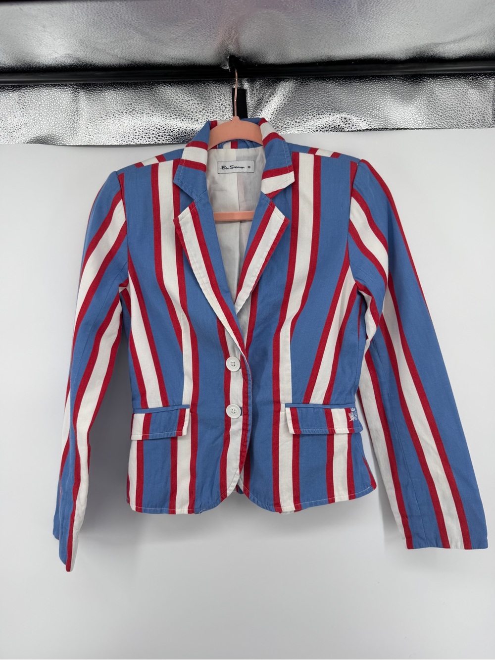 British Mod Nautical Core Ben Sherman Striped Blue, Red & White Blazer SzXS